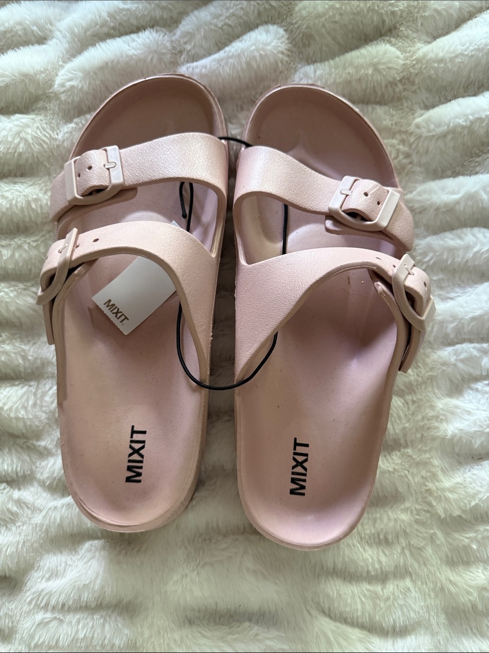 NWT Mixit Pink Blush Rubber Sandals Slides Size 9